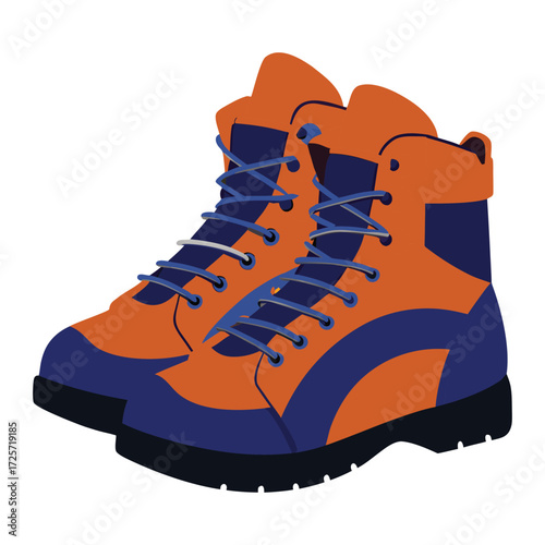 vector illustration of a pair of mountaineering boots