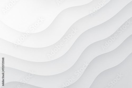 Abstract white layered waves with subtle shadows