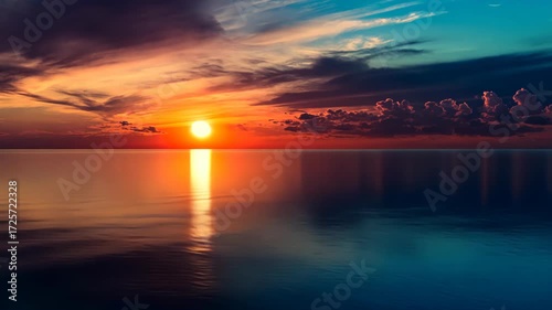 Serene Sunset Over Calm Waters.