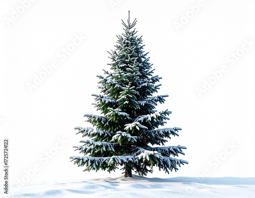 christmas tree on snow