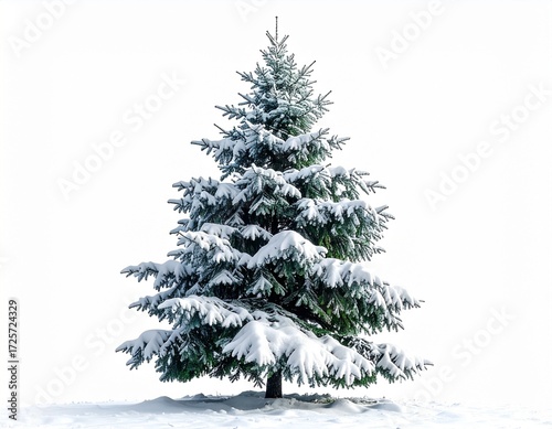 christmas tree in snow