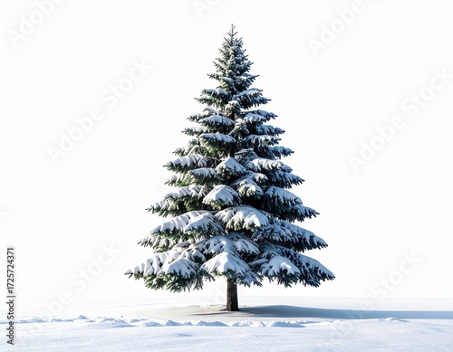 christmas tree with snow