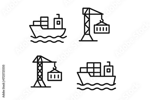 Shipping and cargo handling in a busy port with cranes and containers