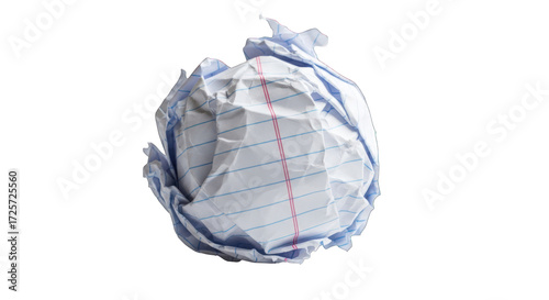 Wallpaper Mural Crumpled Ball of Light Blue Lined Paper. Torontodigital.ca