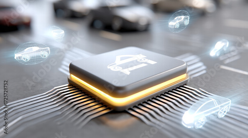 Ai chip stocks in automotive iot technology power smart vehicle innovation futuristic transport concept