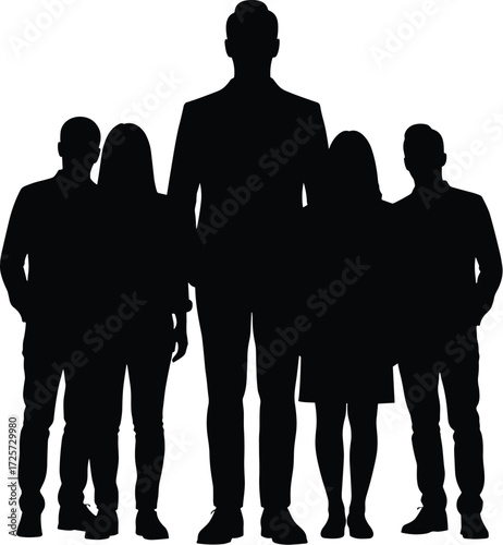 Leadership Silhouette On Black BackgroundLeadership Silhouette On Black Background