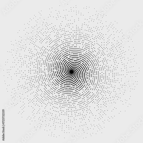 Tourbillon et Vortex Vectoriel, élément de décoration graphique et design. Lignes dynamiques, galaxie, concentrique