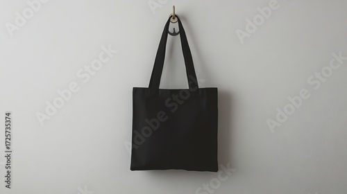 A realistic photo of a plain canvas tote bag in natural offwhite color, placed on a clean white background No design or logo