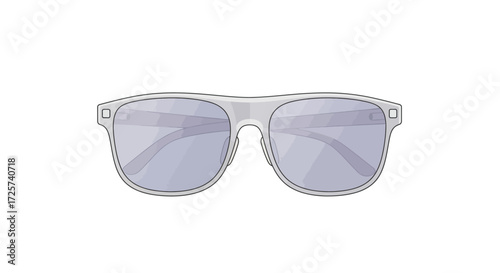 Stylish Silver Framed Sunglasses with Light Blue Tinted Lenses.