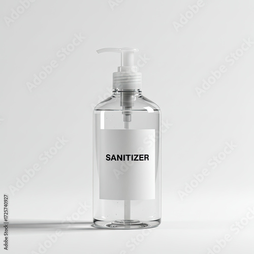 sanitizer bottle on white background