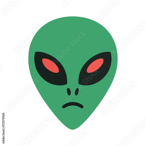 Cartoon Alien Face Icon Illustration