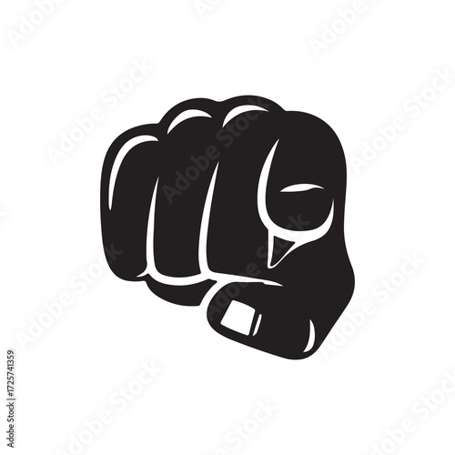 Vector Illustration of Clenched Fist Punch Symbol