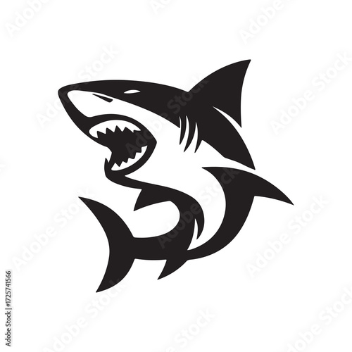 Shark Silhouette Logo Icon Illustration