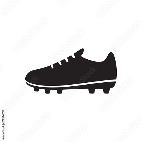 Soccer Cleats Silhouette Football Shoes Sports Footwear Athletic Vector Illustration
