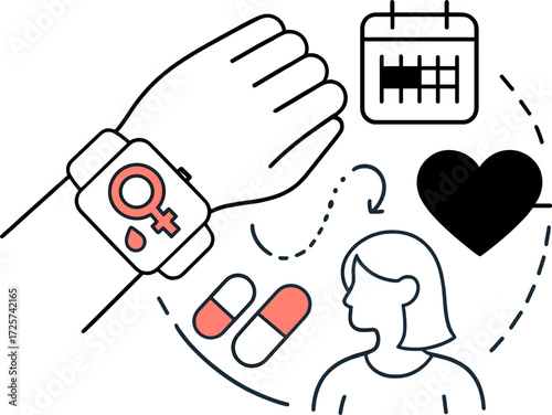 Health tracking with smartwatch highlights menstrual cycle management for women