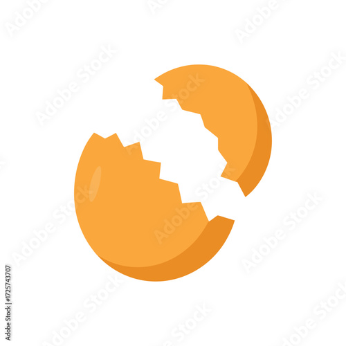 Break eggshell colorful vector art illustration