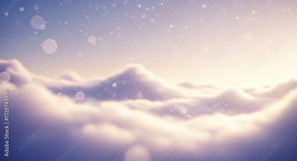 Fototapeta premium Dreamy Sky with Fluffy Clouds and Sunlight.