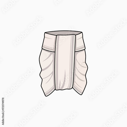 Draping Fabric With Pleats And Folds In A White Tone