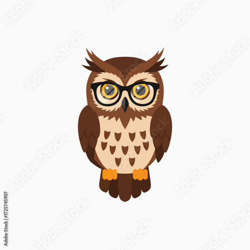 Wise Owl With Glasses Smart Bird Knowledge Symbol Wisdom Intelligence Education Study