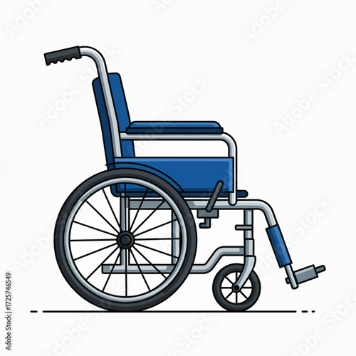 Manual Wheelchair for Mobility Assistance and Patient Transport in Healthcare Settings