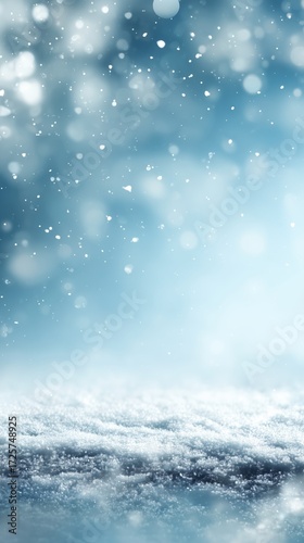 Snowy Landscape With Glistening Frost Under Winter Sunlight.