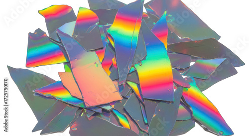 Wallpaper Mural Pile of Broken CDs with Rainbow Reflection. Torontodigital.ca