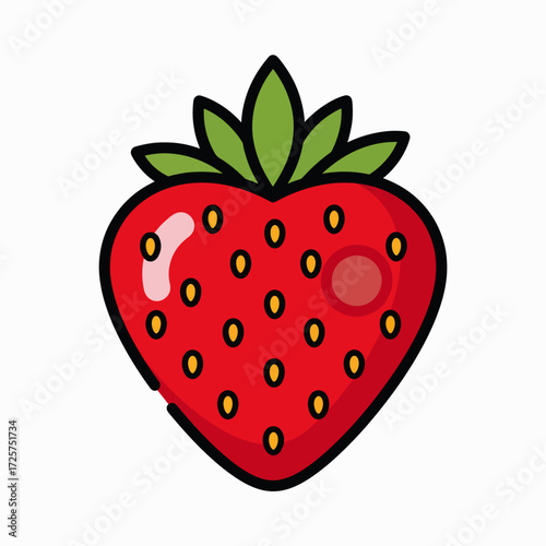 Vibrant Red Strawberry Delicious Sweet Fruit Healthy Food Beverage Ingredient Illustration