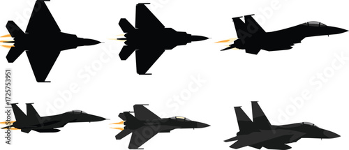 Drone silhouette illustrations—UAV designs, aerial views, propeller styles—black and white vector artwork, surveillance, military, flight, reconnaissance, engineering