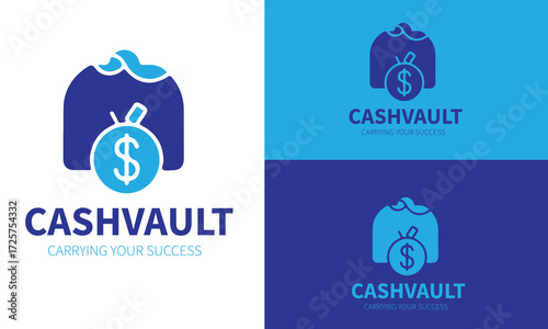 Modern cash vault logo design with dollar symbol