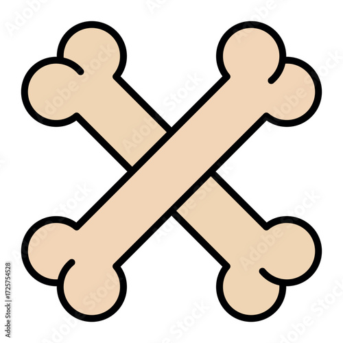 Minimalist Bone Icon – Vector Illustration
