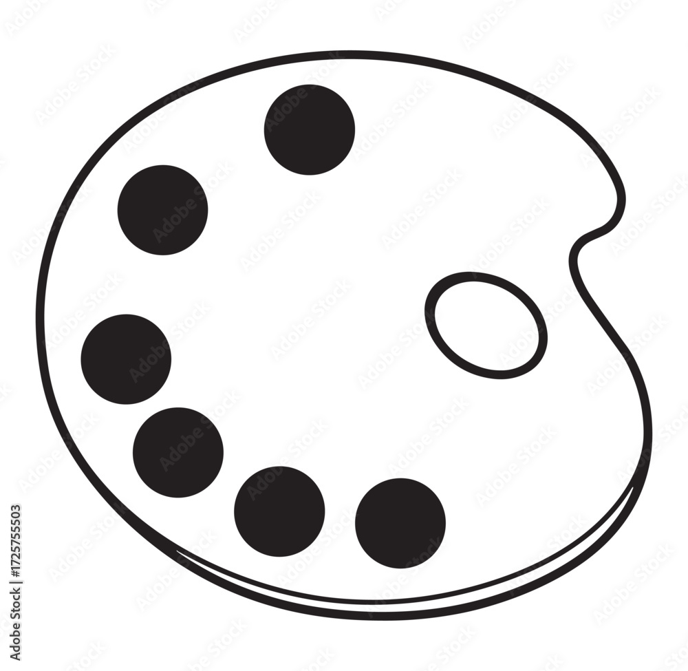 Fototapeta premium Simple black and white palette with paint spots for art design and creative projects