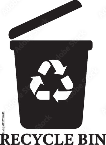 Recycle bin silhouette icon for sustainable waste management and recycling efforts