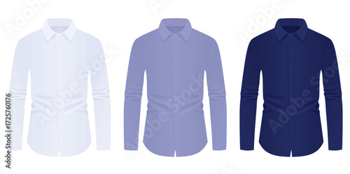 Blue long sleeve shirt. vector illustration	