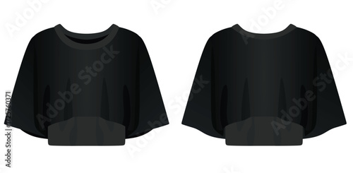Two colors women crop top. vector illustration	
