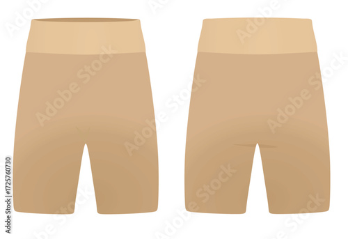 Brown woman cycling shorts. vector illustration	