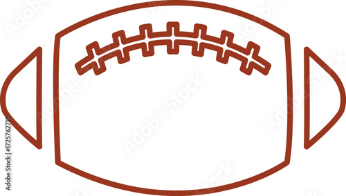 Football clip art design on plain white transparent isolated background for card, shirt, hoodie, sweatshirt, apparel, card, tag, mug, icon, poster or badge, tailgates and touchdowns