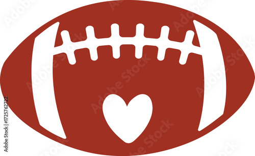 Football clip art design on plain white transparent isolated background for card, shirt, hoodie, sweatshirt, apparel, card, tag, mug, icon, poster or badge, tailgates and touchdowns