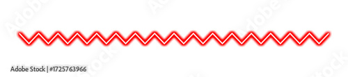 A bright red, glowing, jagged line isolated on transparent background