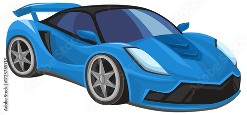 Cartoon street racing car vehicle on white background illustration for children