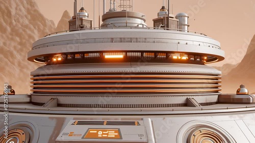 Isolated Mars base for futuristic space colonization science fiction outpost on desolate alien planet with advanced habitat technology for new survival frontier