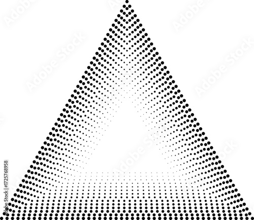 Triangular dotted frame featuring fourteen concentric outlines shifting from thinner inside to thicker outside.