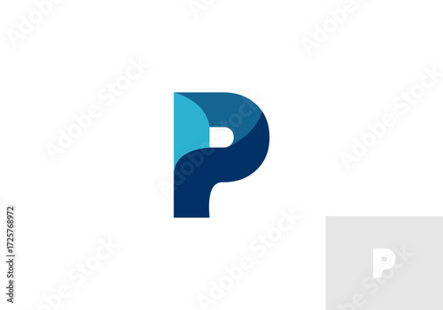 your brand name template starting with the letter P logo vector