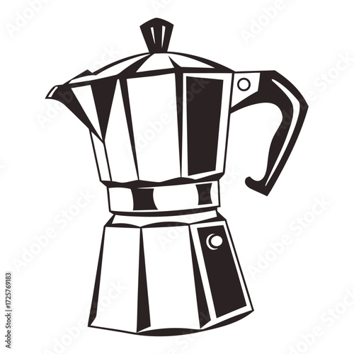 Moka pot coffee maker illustration vector graphic design element Isolated on white background