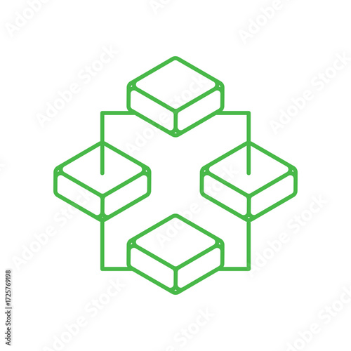 Blockchain icon with white background vector stock illustration