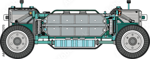 Detailed Diagram of a Battery-Powered Vehicle