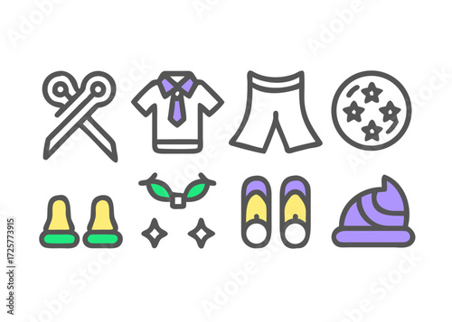 Clothing and Accessories Icon Set .vector