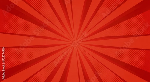 Red comicstyle background with radial lines and halftone dots