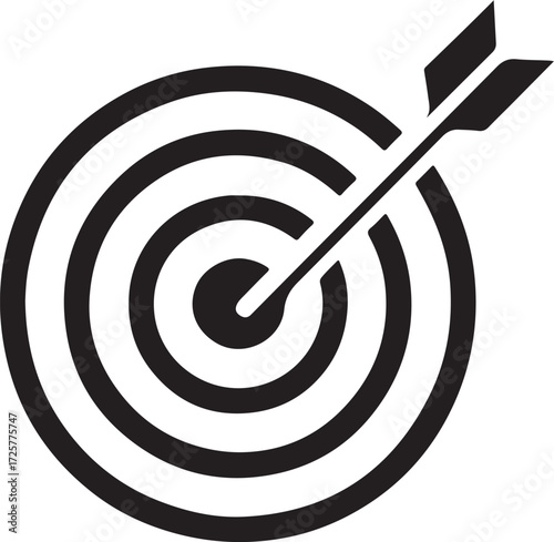 Bullseye Target with Arrow Archery Success & Goal Icon