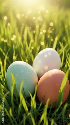 easter eggs in grass