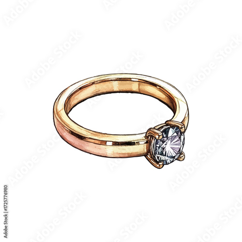engagement ring hand drawn illustration